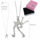 CIONDOLO IN METALLO CON PATTINATRICE + COLLANA