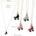 Collana Con Pendente Pattino Rotelle Smaltato