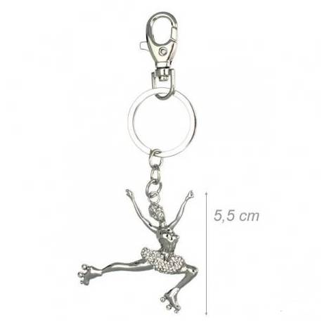 Portachiavi con Pattinatrice e Strass Bianchi