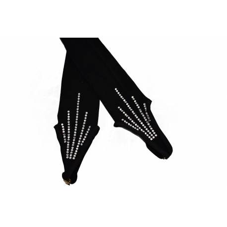 CALZE AMERICANE 50den NERE CON GHETTE+STRASS