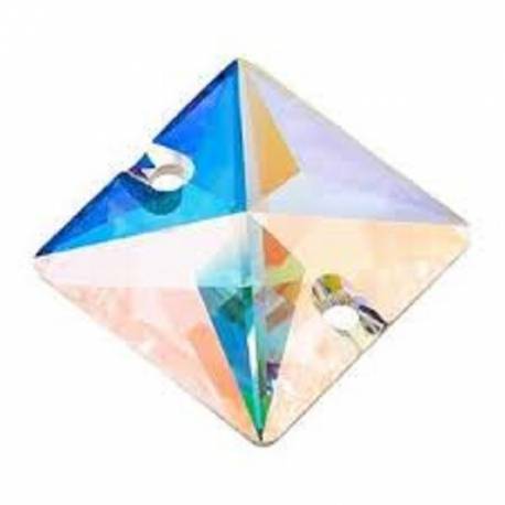 PIETRE SKATEPASSION - PIETRA QUADRATA 16mm DA CUCIRE CRYSTAL AB