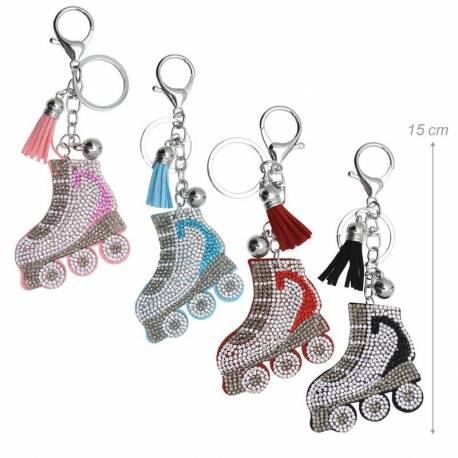 Portachiavi Nappina Ecopelle e Pattino in linea Di Strass