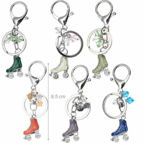 Portachiavi Pattino Metallo con Strass e cristalli