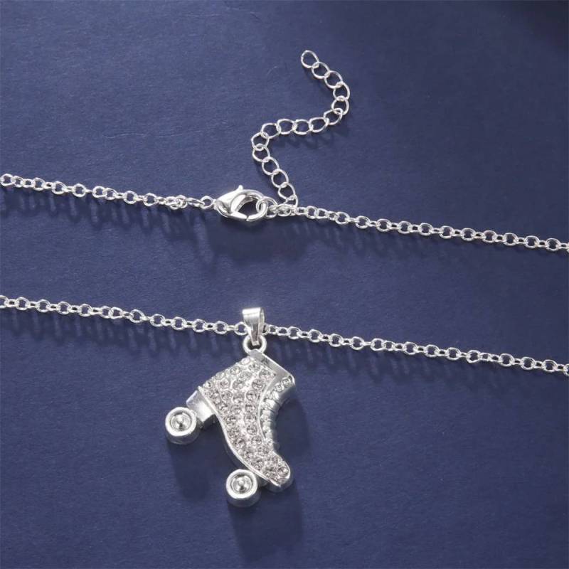 Collana Con Ciondolo Pattino A Rotelle E Frase Motivazionale - Regalo Per Amanti Del Roller E Skate