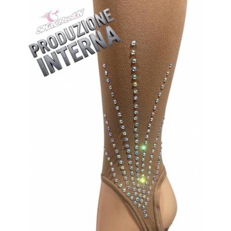 CALZE AMERICANE 50den CARNE CON GHETTE+STRASS