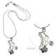 Collana Con Pattino In Metallo E Strass