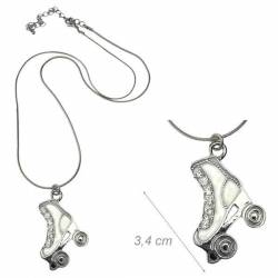 Collana Con Pattino In Metallo E Strass
