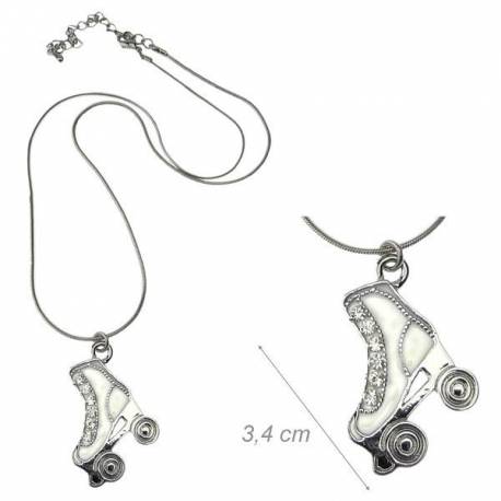 Collana Con Pattino In Metallo E Strass