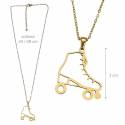 Collana con pattino in acciaio galvanizzato color oro