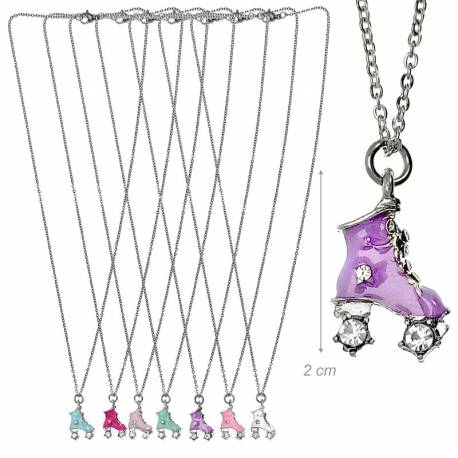 Collana In Metallo Con Pattino piccolo E Strass