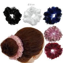 Fermacoda raso e voile con perline di vetro